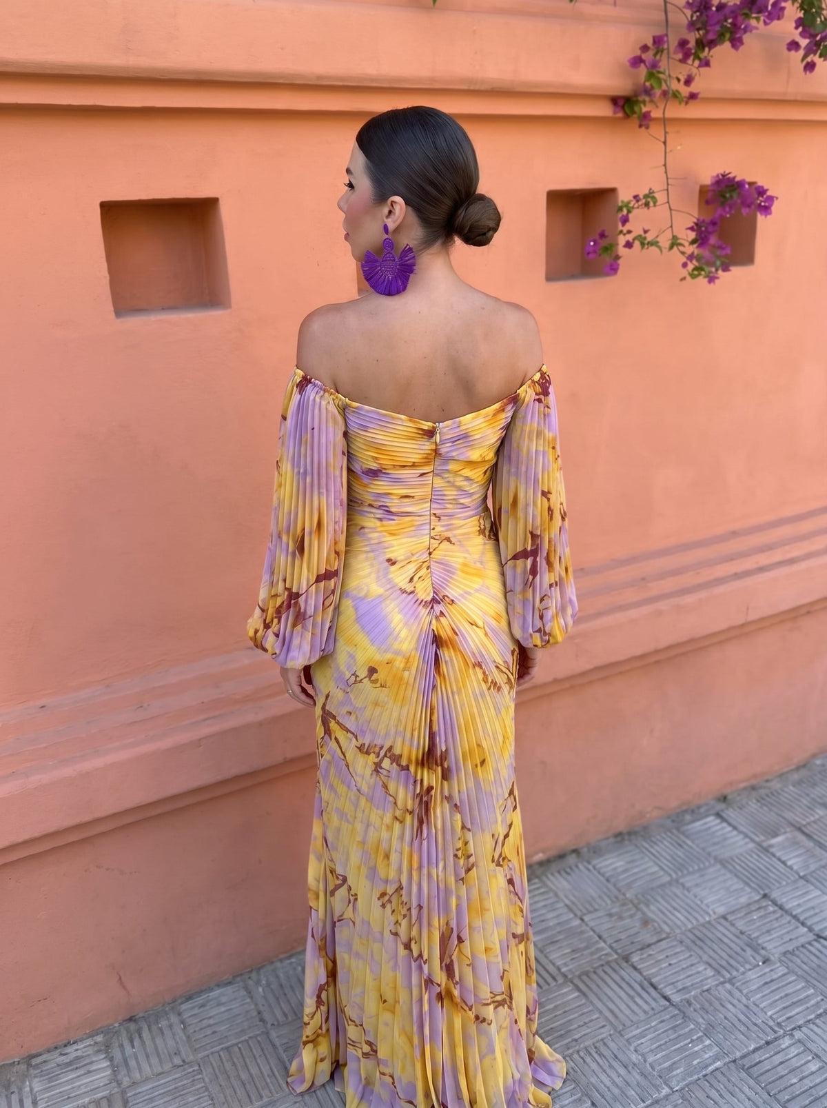 Juliette | Robe longue imprimée florale avec décolleté plongeant