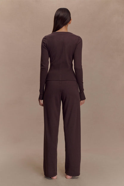 Gilet en maille ajusté Valeria – Chocolat foncé