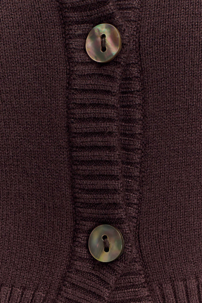 Gilet en maille ajusté Valeria – Chocolat foncé