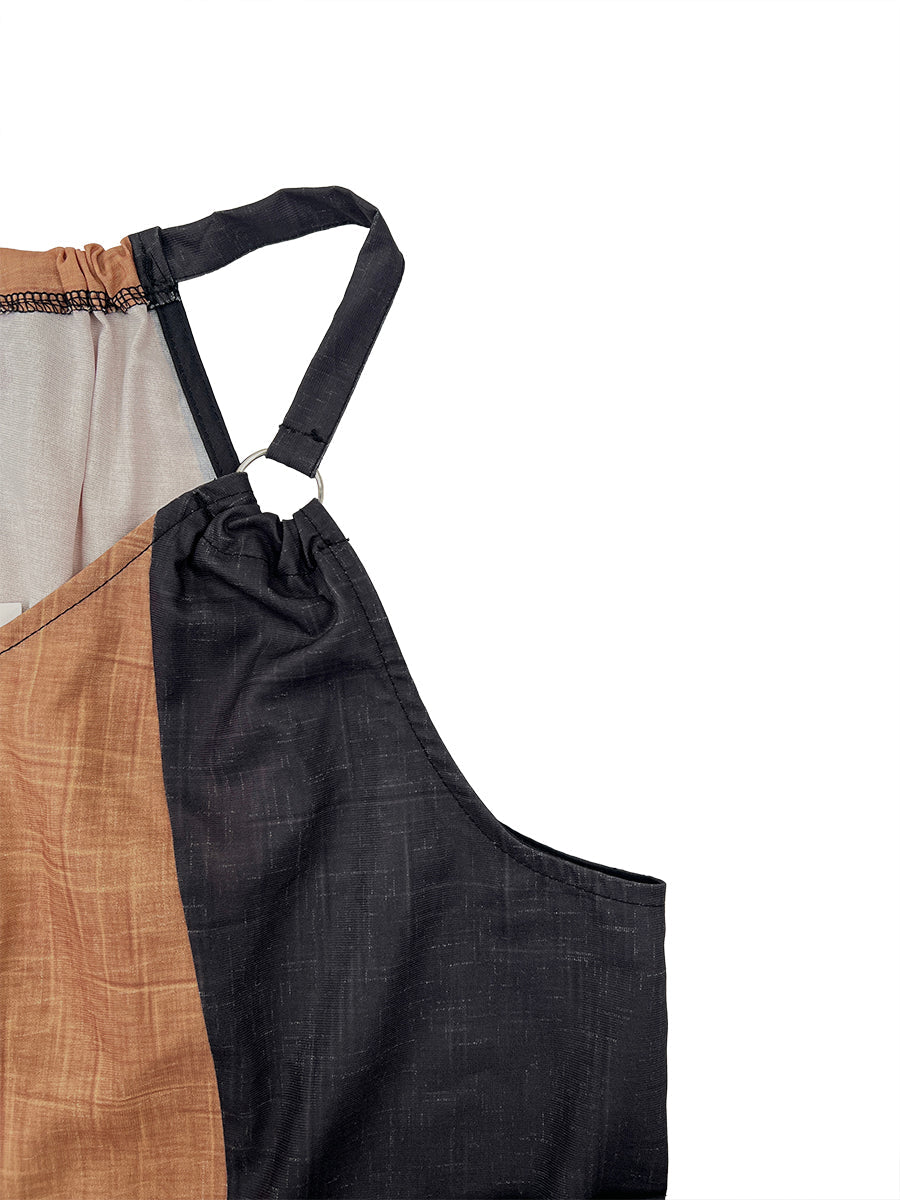 INÈS | Robe longue dos nu à imprimé léopard avec empiècements asymétriques