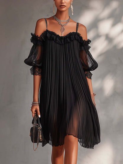 Nuria | Robe longue en mousseline de soie à col en V