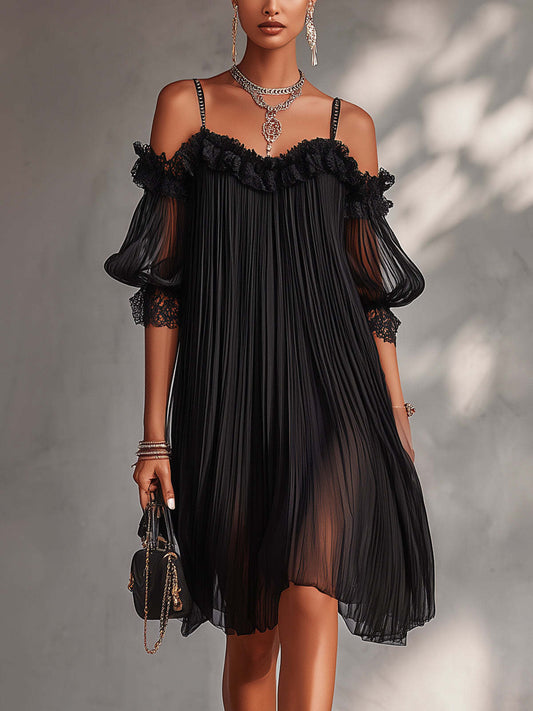 Nuria | Robe longue en mousseline de soie à col en V