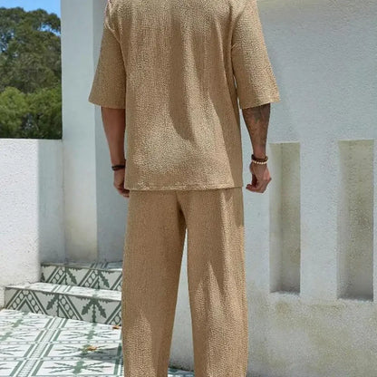 Ensemble Helsinki™ en viscose texturée à col polo, au style « old money »