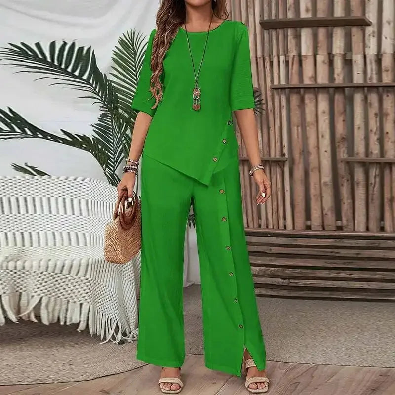 Ensemble Celinor™ avec blouse ample et pantalon Marlene