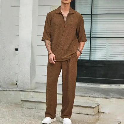 Ensemble Helsinki™ en viscose texturée à col polo, au style « old money »