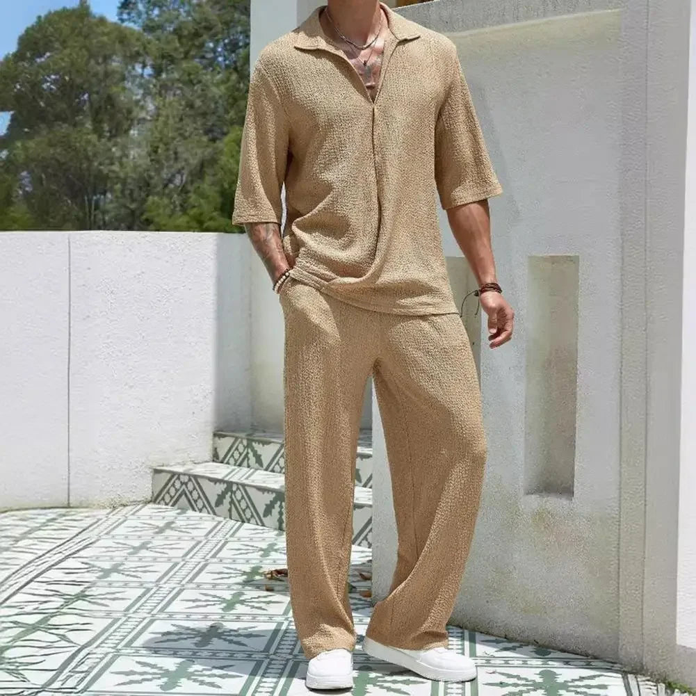 Ensemble Helsinki™ en viscose texturée à col polo, au style « old money »