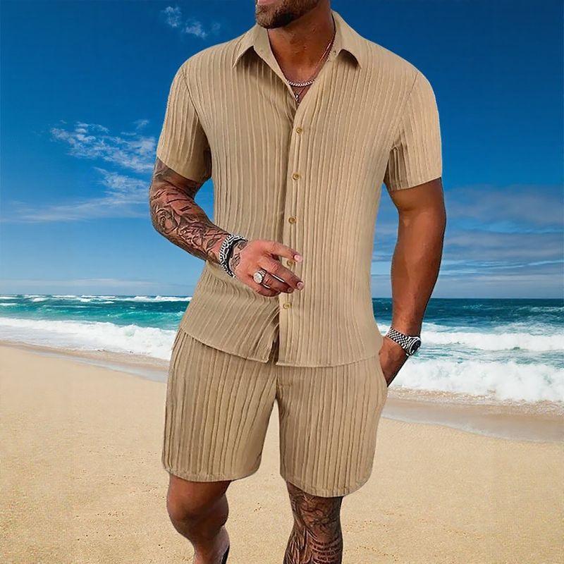 Ensemble Gael™ en soie glacée avec t-shirt à manches courtes et short réglable