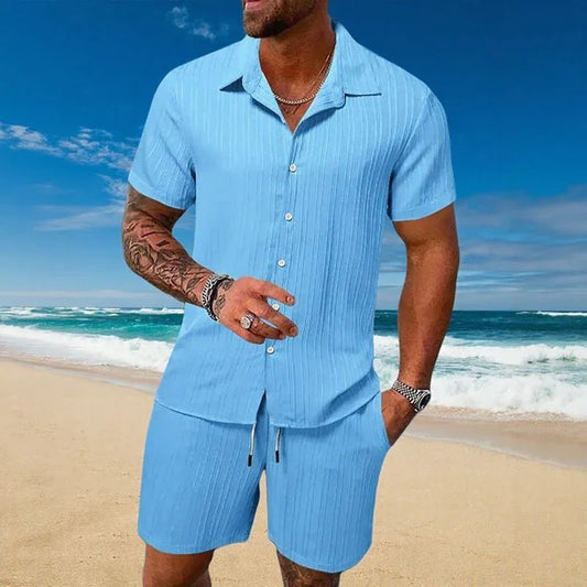 Ensemble Gael™ en soie glacée avec t-shirt à manches courtes et short réglable
