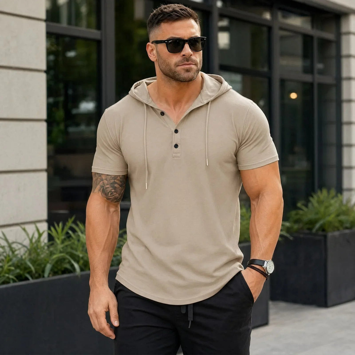 T-shirt à capuche et boutonnage Austin™