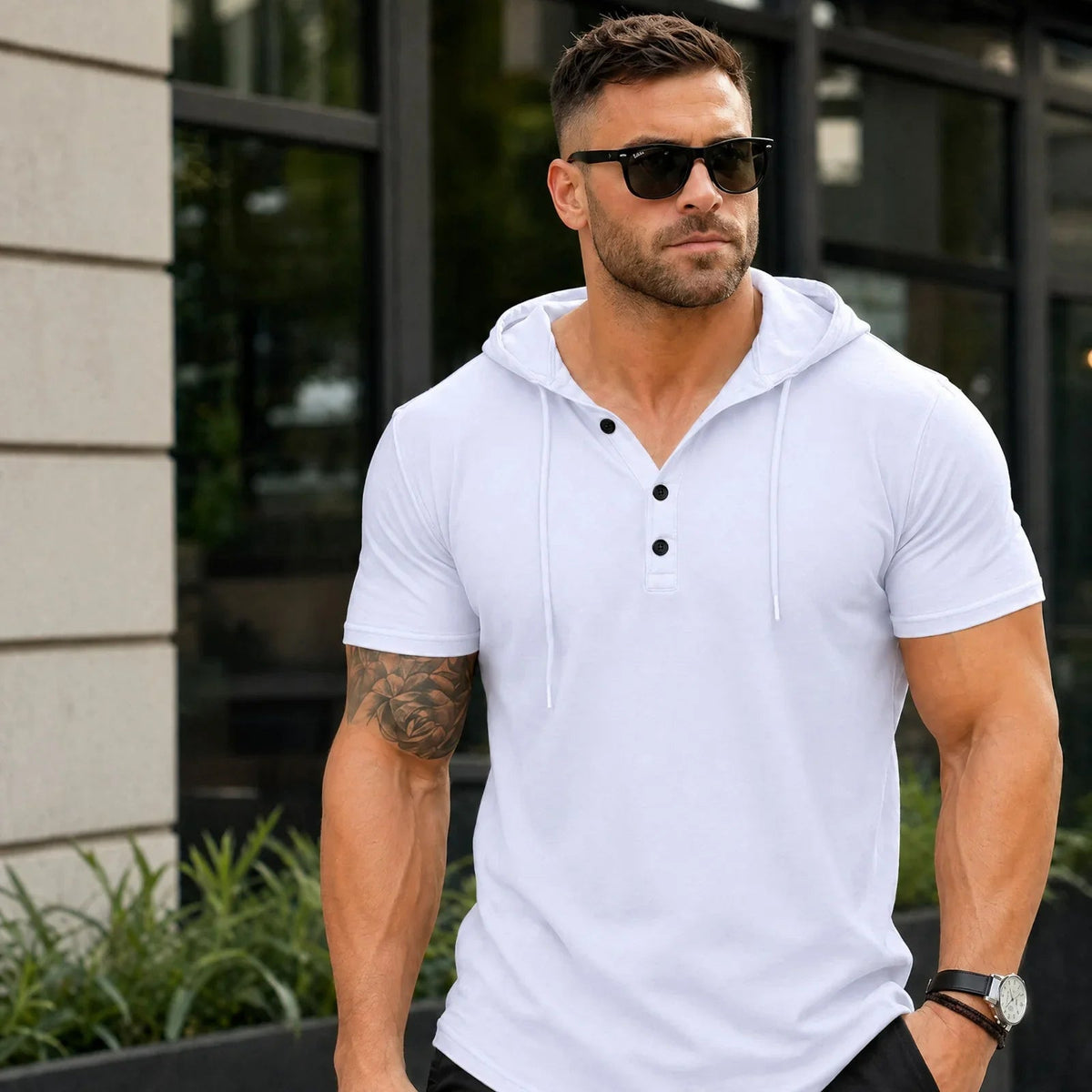 T-shirt à capuche et boutonnage Austin™