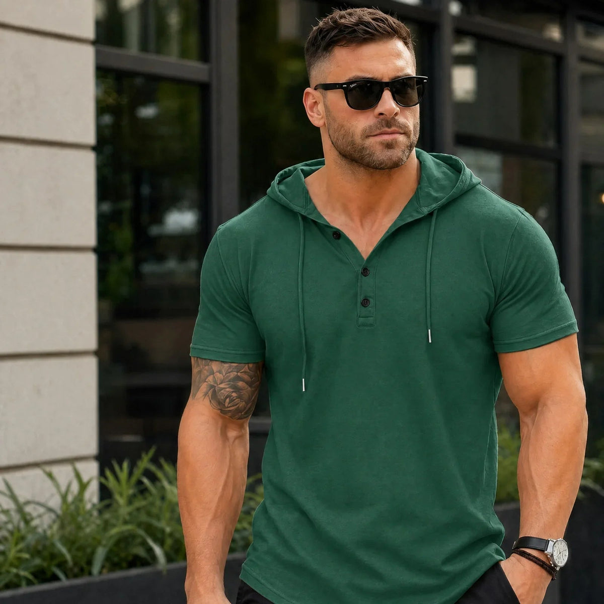 T-shirt à capuche et boutonnage Austin™
