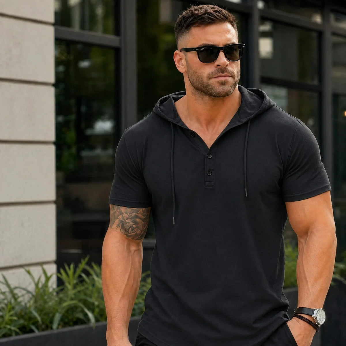 T-shirt à capuche et boutonnage Austin™