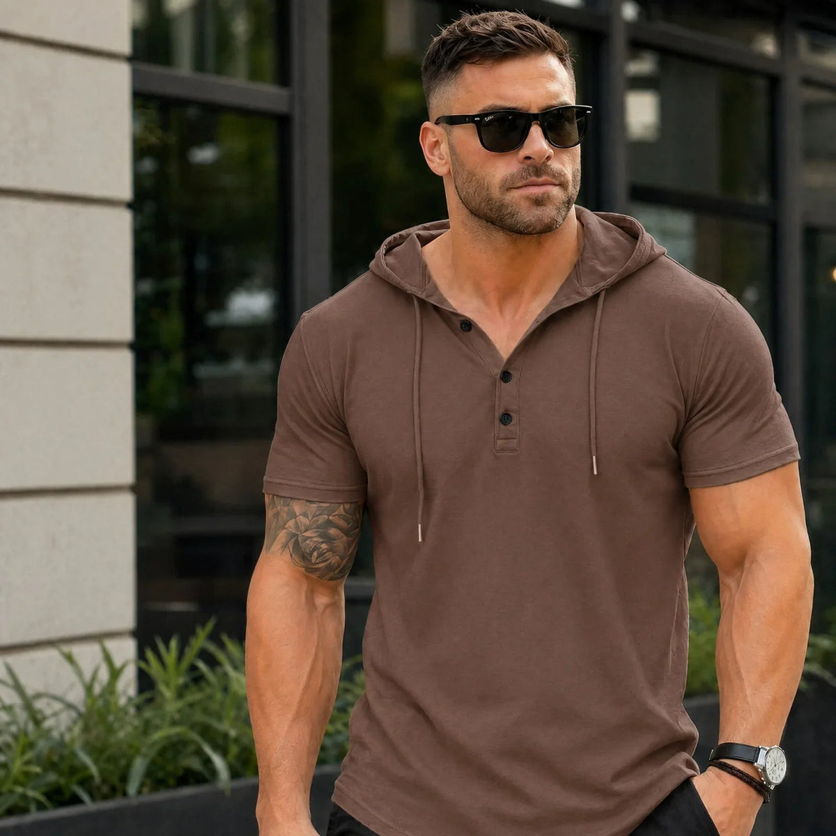 T-shirt à capuche et boutonnage Austin™