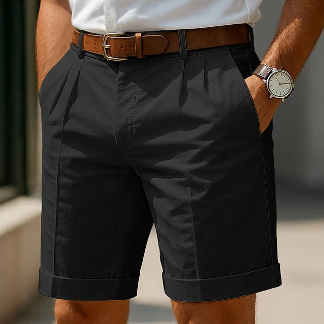 Shorts plissés coupés sur mesure pour homme