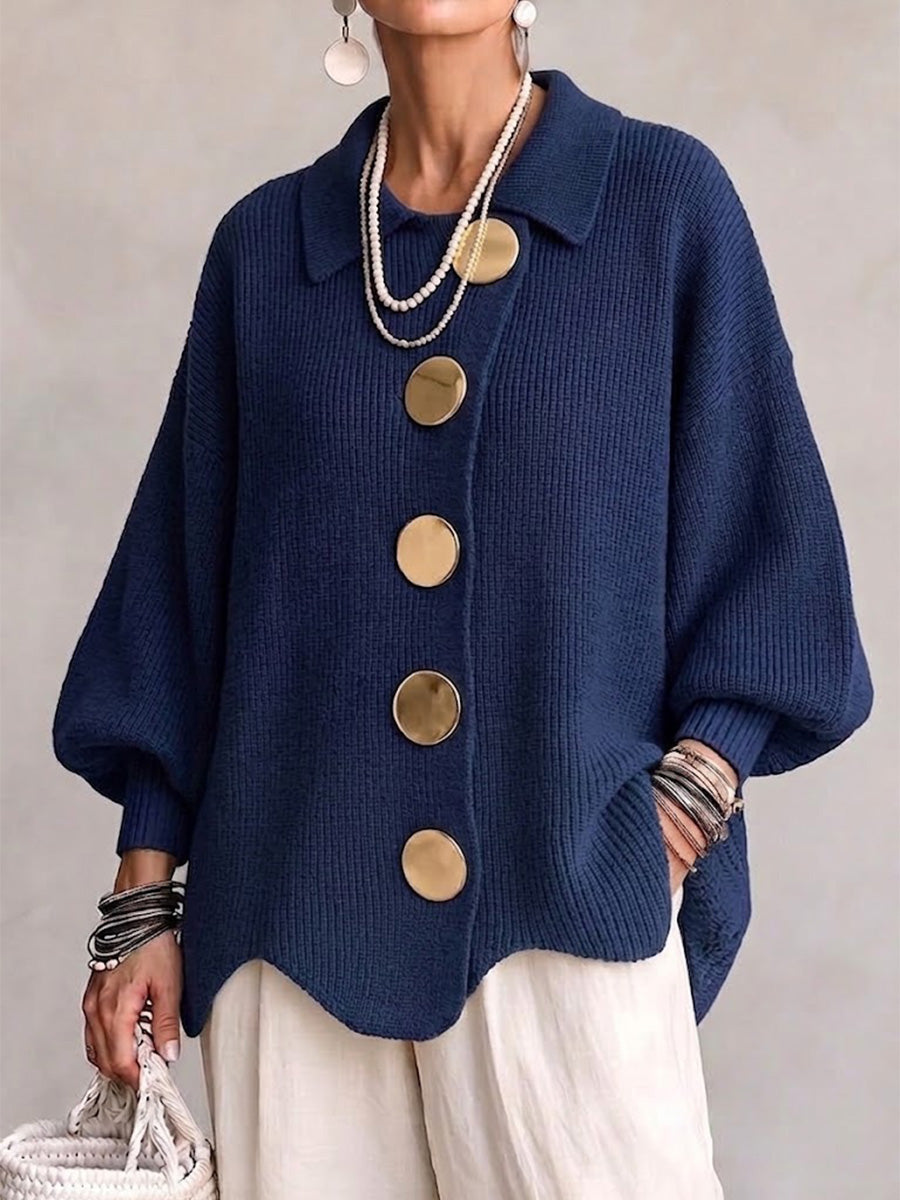 Béatrice | Gilet boutonné à col oversize
