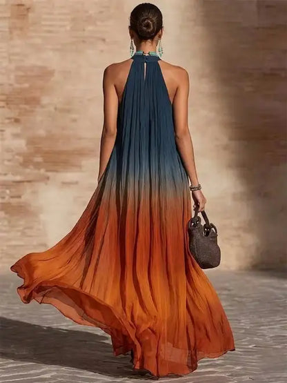 Paula | Robe longue à col licou