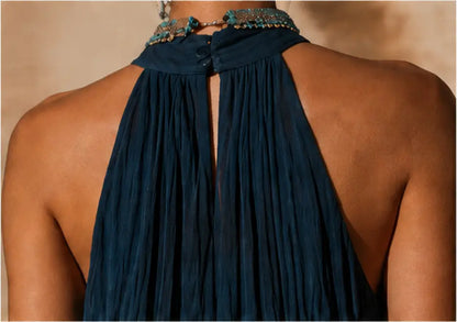 Paula | Robe longue à col licou