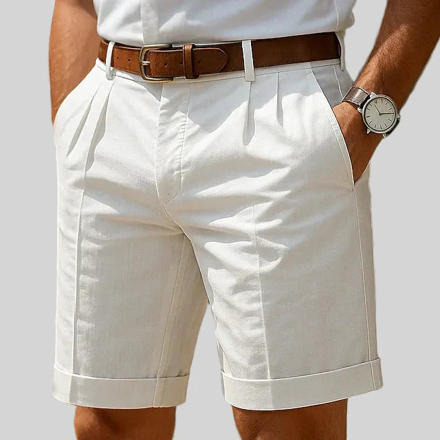 Shorts plissés coupés sur mesure pour homme