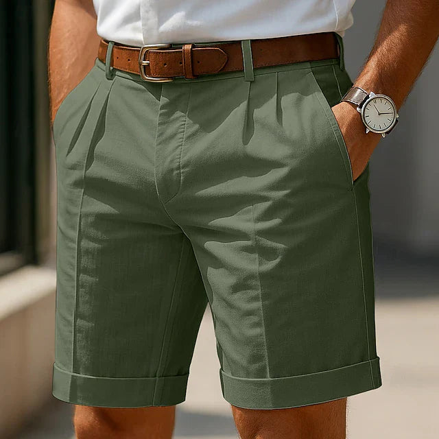 Shorts plissés coupés sur mesure pour homme