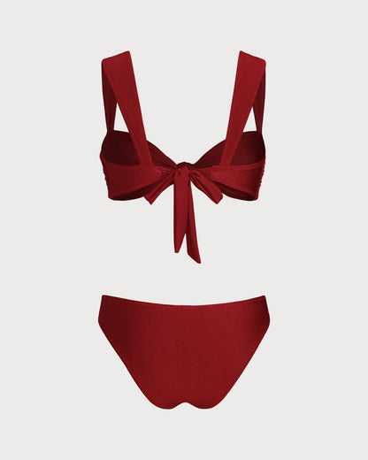 Ensemble de bikini taille basse « Red Triangle »