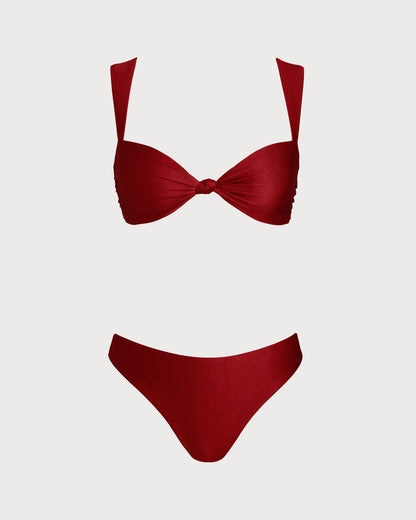 Ensemble de bikini taille basse « Red Triangle »